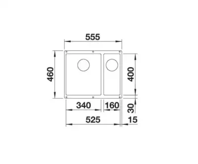 blanco rotan 340 160 u 523077 keukenspoelbak links silgranit antraciet onderbouw 3