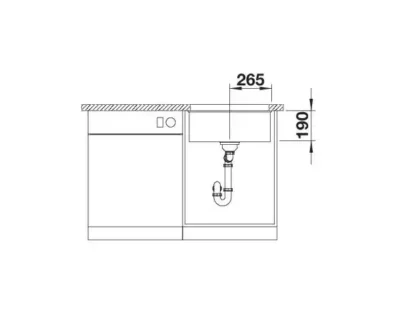 blanco rotan 500 u 523076 keukenspoelbak silgranit wit onderbouw 5