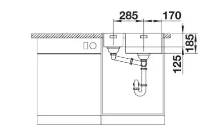 blanco solis 340 180 if 526131 anderhalve keukenspoelbak links rvs vlakbouw of opbouw 4