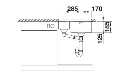 blanco solis 340 180 u 526129 anderhalve keukenspoelbak links rvs onderbouw 5