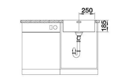 blanco solis 500 if a 526124 enkele keukenspoelbak rvs vlakbouw of opbouw excenter 5