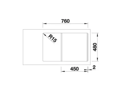 blanco sona 45 s 527149 enkele keukenspoelbak silgranit zacht wit omkeerbaar opbouw 4