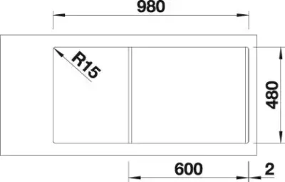 blanco sona xl 6 s 519690 enkele keukenspoelbak silgranit rotsgrijs opbouw 5