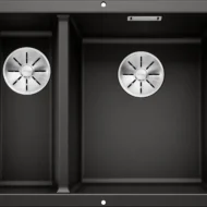 blanco subline 160 340 u 525986 keukenspoelbak rechts silgranit zwart onderbouw 1
