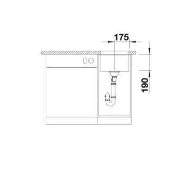 blanco subline 320 u 527160 keukenspoelbak silgranit zacht wit onderbouw 4