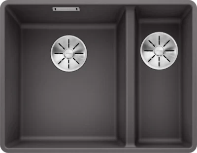 blanco subline 340 160 f 523569 anderhalve keukenspoelbak silgranit rotsgrijs vlakbouw 1