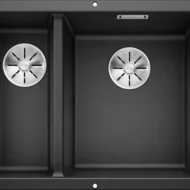 blanco subline 340 160 u 523558 anderhalve keukenspoelbak rechts silgranit antraciet onderbouw 1