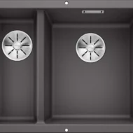 blanco subline 340 160 u 523559 anderhalve keukenspoelbak rechts silgranit rotsgrijs onderbouw 1