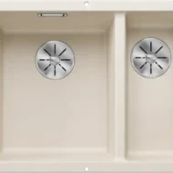 blanco subline 340 160 u 527162 anderhalve keukenspoelbak links silgranit zacht wit onderbouw 1