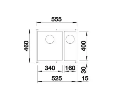 blanco subline 340 160 u 527162 anderhalve keukenspoelbak links silgranit zacht wit onderbouw 3