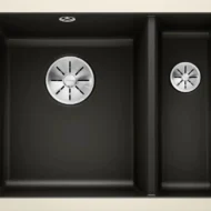 blanco subline 350 150 u 523747 anderhalve keukenspoelbak keramiek zwart onderbouw 1