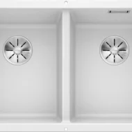 blanco subline 350 350 u 523578 dubbele keukenspoelbak silgranit wit onderbouw 1