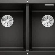 blanco subline 350 350 u 525987 dubbele keukenspoelbak silgranit zwart onderbouw 1