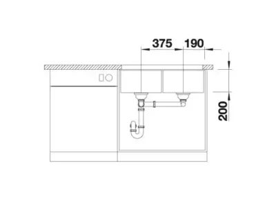 blanco subline 350 350 u 527164 dubbele keukenspoelbak silgranit zacht wit onderbouw 6