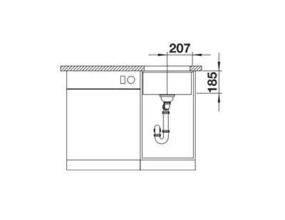 blanco subline 375 u 523731 keukenspoelbak keramiek basalt onderbouw 5
