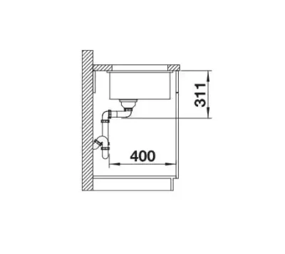 blanco subline 375 u 523732 keukenspoelbak keramiek zwart onderbouw 6