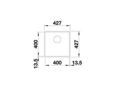 blanco subline 400 f 527348 enkele keukenspoelbak silgranit vulkaangrijs vlakbouw 3