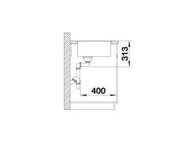 blanco subline 400 f 527348 enkele keukenspoelbak silgranit vulkaangrijs vlakbouw 6