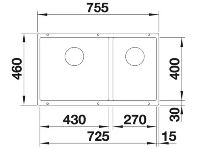 blanco subline 430 270 u 523158 silgranit tartufo dubbele keukenspoelbak onderbouw 3