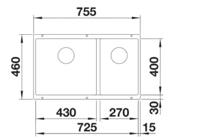 blanco subline 430 270 u 527167 silgranit zacht wit dubbele keukenspoelbak onderbouw 3