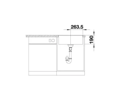 blanco subline 500 f 527169 enkele keukenspoelbak silgranit zacht wit vlakbouw 5