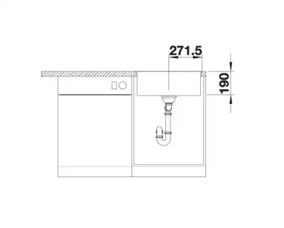 blanco subline 500 if a steelframe 524112 enkele keukenspoelbak silgranit wit vlakbouw of opbouw excenter 5
