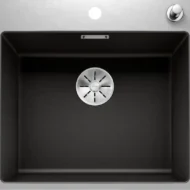 blanco subline 500 if a steelframe 525999 enkele keukenspoelbak silgranit zwart vlakbouw of opbouw excenter 1
