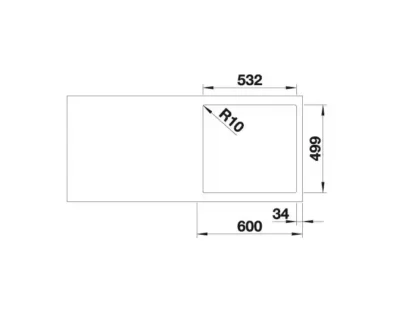 blanco subline 500 if a steelframe 525999 enkele keukenspoelbak silgranit zwart vlakbouw of opbouw excenter 4