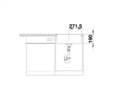 blanco subline 500 if a steelframe 525999 enkele keukenspoelbak silgranit zwart vlakbouw of opbouw excenter 5