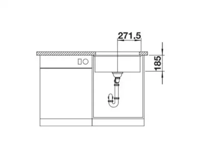 blanco subline 500 u 523739 keukenspoelbak keramiek basalt onderbouw 5