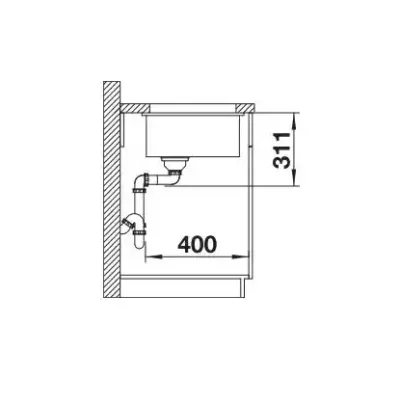 blanco subline 500 u 523739 keukenspoelbak keramiek basalt onderbouw 6