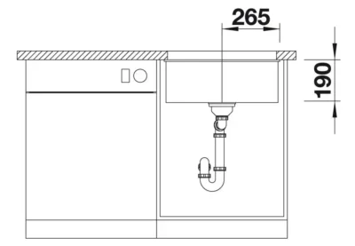 blanco subline 500 u 527353 keukenspoelbak silgranit vulkaangrijs onderbouw 6