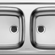 blanco top ez 8 x 4 500372 dubbele keukenspoelbak rvs zijdeglans opbouw onderbouw 1