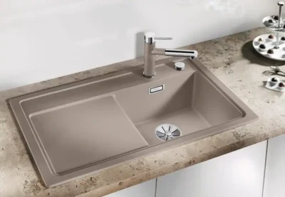 blanco zenar 45 s 527359 enkele keukenspoelbak links silgranit vulkaangrijs opbouw excenter 2