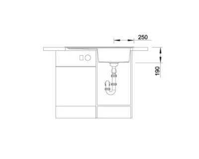 blanco zenar 45 s 527359 enkele keukenspoelbak links silgranit vulkaangrijs opbouw excenter 5