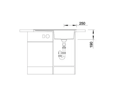 blanco zenar 45 s 527361 enkele keukenspoelbak rechts silgranit vulkaangrijs opbouw excenter 5