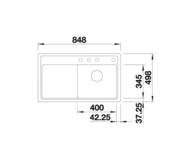 blanco zenar 45 s f 527179 enkele keukenspoelbak links silgranit zacht wit vlakbouw of onderbouw excenter 3