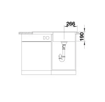 blanco zenar 5 s 527365 keukenspoelbak rechts silgranit vulkaangrijs opbouw excenter 5