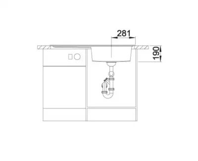 blanco zenar xl 6 s 527189 enkele keukenspoelbak rechts silgranit zacht wit opbouw excenter 5