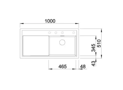blanco zenar xl 6 s 527370 enkele keukenspoelbak links silgranit vulkaangrijs opbouw excenter 3