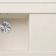 blanco zenar xl 6 s f 527191 enkele keukenspoelbak links silgranit zacht wit vlakbouw of onderbouw excenter 1