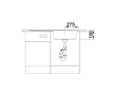 blanco zenar xl 6 s f 527192 enkele keukenspoelbak rechts silgranit zacht wit vlakbouw of onderbouw excenter 5
