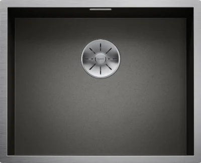 blanco zerox 500 u 526243 gun metal enkele keukenspoelbak rvs dark steel onderbouw 1