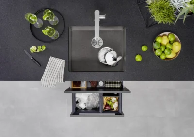 blanco zerox 500 u 526243 gun metal enkele keukenspoelbak rvs dark steel onderbouw 4