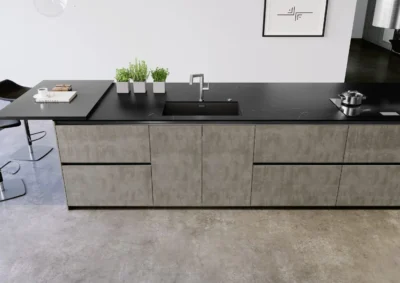 blanco zerox 700 u 526244 gun metal enkele keukenspoelbak rvs dark steel onderbouw 2