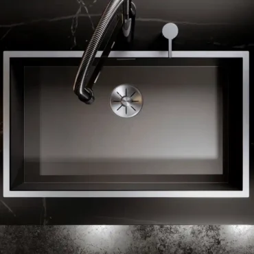 blanco zerox 700 u 526246 gun metal enkele keukenspoelbak rvs dark steel vlakbouw of opbouw 2