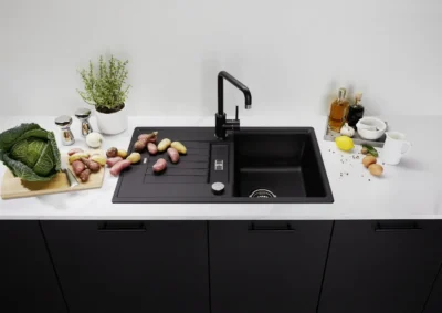 blanco zia 45 s 514724 enkele keukenspoelbak silgranit antraciet omkeerbaar opbouw excenter 2