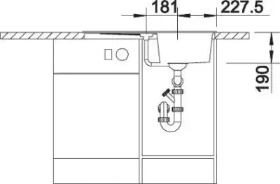blanco zia 45 s 514724 enkele keukenspoelbak silgranit antraciet omkeerbaar opbouw excenter 7