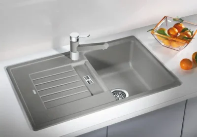 blanco zia 45 s 527199 enkele keukenspoelbak silgranit zacht wit omkeerbaar opbouw excenter 2