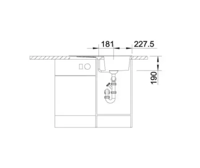 blanco zia 45 s 527199 enkele keukenspoelbak silgranit zacht wit omkeerbaar opbouw excenter 5